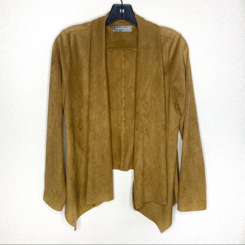 Bagatelle Camel Suede Draped Jacket